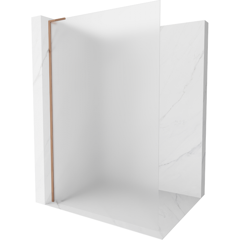 Mexen Kioto L Duschwand Walk-in 110 x 200 cm, satiniert, Roségold - 800-110-103-60-30