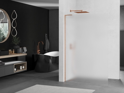 Mexen Kioto L Duschwand Walk-in 80 x 200 cm, satiniert, gebürstetes Kupfer - 800-080-103-65-30
