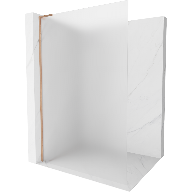 Mexen Kioto L Duschwand Walk-in 100 x 200 cm, Matt, Gebürstetes Kupfer - 800-100-103-65-30