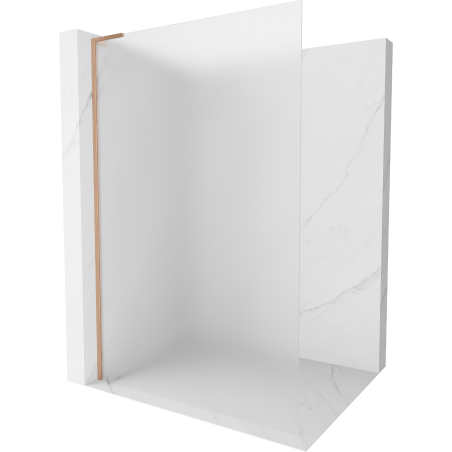 Mexen Kioto L Duschwand Walk-in 110 x 200 cm, mattiert, gebürstetes Kupfer - 800-110-103-65-30