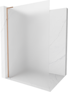 Mexen Kioto L Duschwand Walk-in 120 x 200 cm, mattiert, gebürstetes Kupfer - 800-120-103-65-30