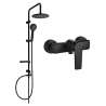 Mexen Lynx Carl Duschset zur Aufputzmontage mit Regendusche und Duscharmatur, schwarz - 745940240-70