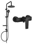 Mexen Lynx Carl Duschset zur Aufputzmontage mit Regendusche und Duscharmatur, schwarz - 745940240-70