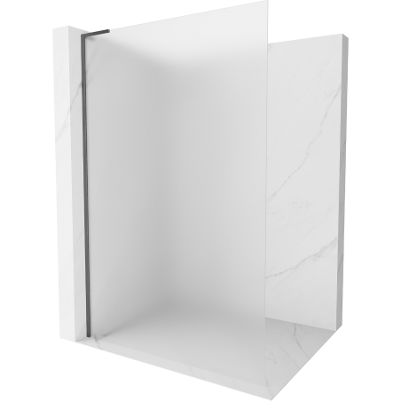 Mexen Kioto L Duschwand Walk-in 80 x 200 cm, Frost, gebürstetes Gun Gray - 800-080-103-66-30