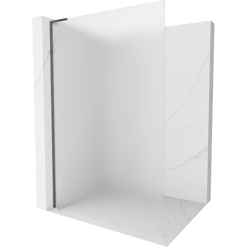 Mexen Kioto L Duschwand Walk-in 90 x 200 cm, matt, gebürstetes Gun Grau - 800-090-103-66-30