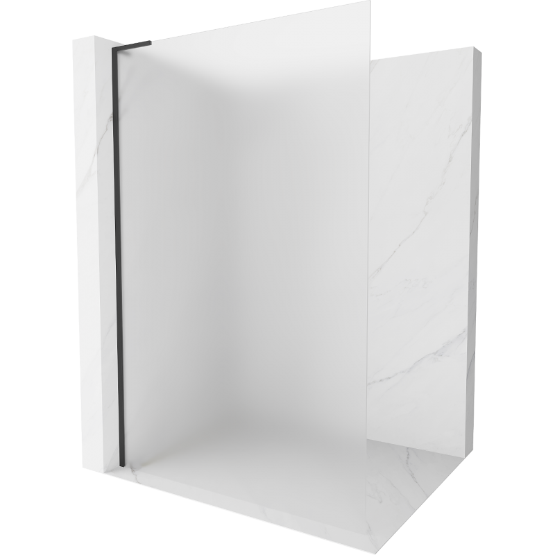 Mexen Kioto L Duschwand Walk-in 90 x 200 cm, Milchglas, schwarz - 800-090-103-70-30