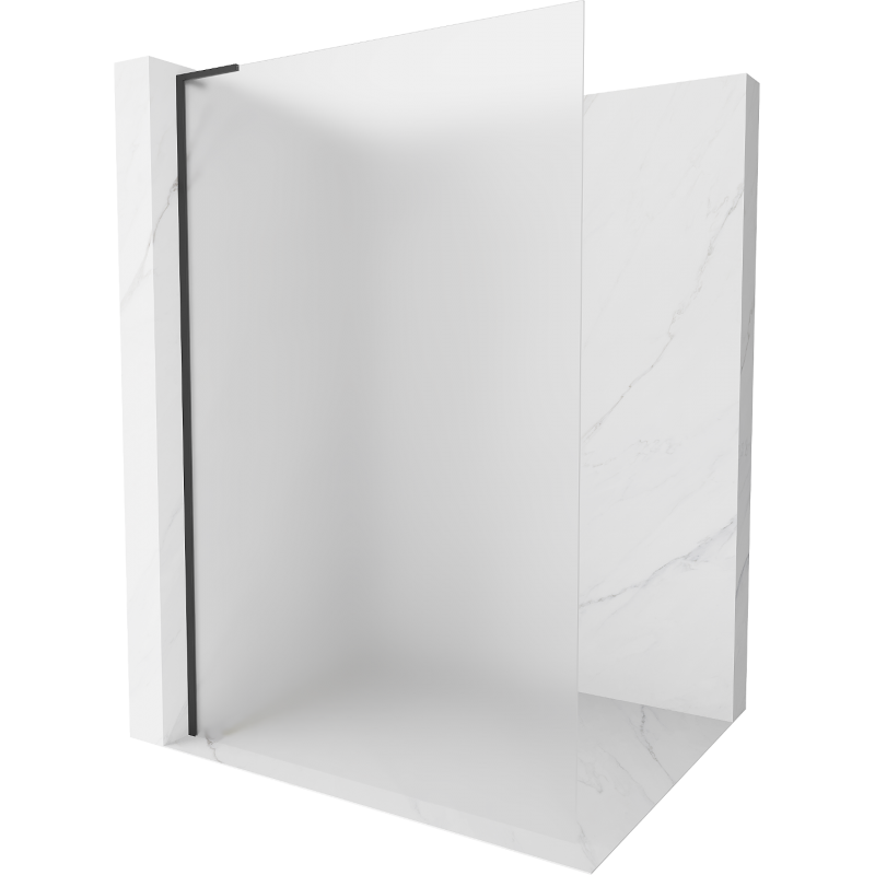 Mexen Kioto L Duschwand Walk-in 120 x 200 cm, gefrostet, schwarz - 800-120-103-70-30