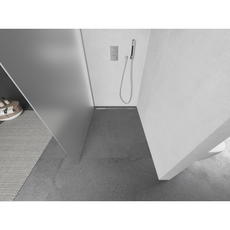 Mexen Kioto L Duschwand Walk-in 90 x 200 cm, mattiert, gebürsteter Nickel - 800-090-103-97-30
