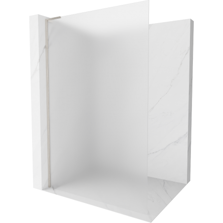 Mexen Kioto L Duschwand Walk-in 100 x 200 cm, gefrostet, gebürstetes Nickel - 800-100-103-97-30