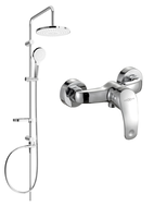 Mexen Fabia Erik Aufputz-Duschset mit Regenduschkopf und Duscharmatur, Chrom - 746540205-00