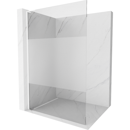Mexen Kioto L Duschwand Walk-in 110 x 200 cm, transparent/frost, weiß - 800-110-103-20-35