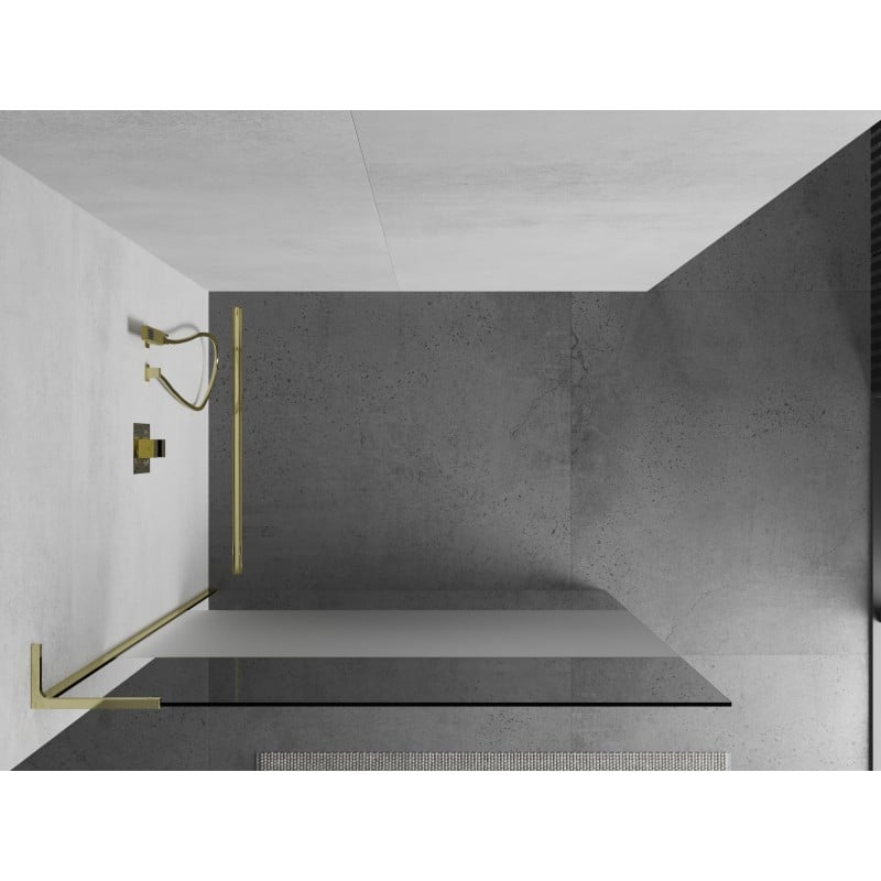 Mexen Kioto L Duschwand Walk-in 70 x 200 cm, transparent/gefroren, gold - 800-070-103-50-35