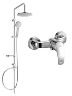 Mexen Fabia Carl Duschset zur Aufputzmontage mit Regendusche und Duscharmatur, Chrom - 746540240-00