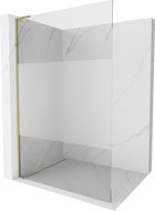 Mexen Kioto L Duschwand Walk-in 90 x 200 cm, transparent/satiniert, gold - 800-090-103-50-35