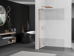 Mexen Kioto L Duschwand Walk-in 80 x 200 cm, transparent/matt, roségold - 800-080-103-60-35