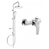 Mexen Caro Erik Aufputz-Duschset mit Regenbrause und Duscharmatur, Chrom - 746640205-00