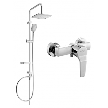 Mexen Caro Sven Duschset zur Aufputzmontage mit Regendusche und Duscharmatur, Chrom - 746640262-00