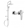 Mexen Caro Sven Duschset zur Aufputzmontage mit Regendusche und Duscharmatur, Chrom - 746640262-00