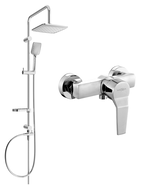 Mexen Caro Sven Duschset zur Aufputzmontage mit Regendusche und Duscharmatur, Chrom - 746640262-00