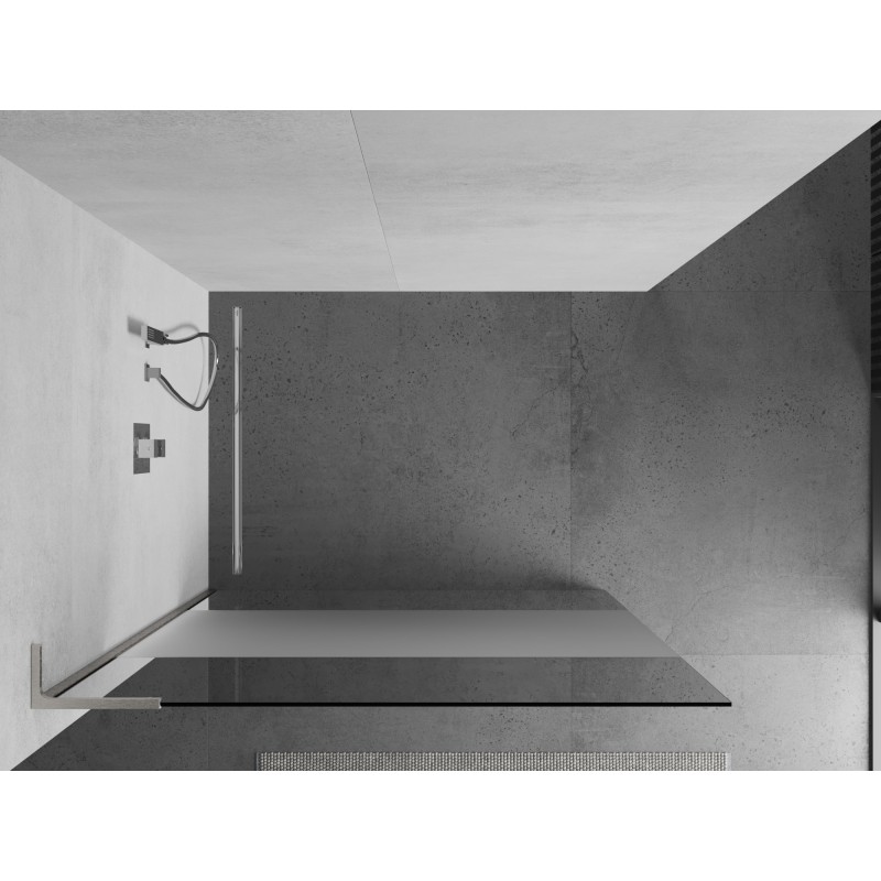 Mexen Kioto L Duschwand Walk-in 70 x 200 cm, transparent/Frost, gebürsteter Nickel - 800-070-103-97-35