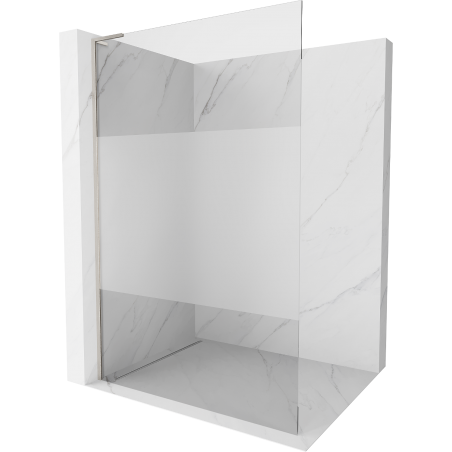 Mexen Kioto L Duschwand Walk-in 70 x 200 cm, transparent/Frost, gebürsteter Nickel - 800-070-103-97-35