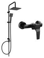 Mexen Caro Tord Duschset zur Aufputzmontage mit Regendusche und Duscharmatur, schwarz - 746640200-70