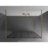Mexen Kioto freistehende Duschwand 130 x 200 cm, schwarzes Muster 8 mm, gebürstetes Gold - 800-130-002-55-78