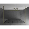 Mexen Kioto freistehende Duschwand 140 x 200 cm, schwarzes Muster 8 mm, gebürstetes Gold - 800-140-002-55-78