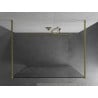 Mexen Kioto freistehende Duschwand 110 x 200 cm, weißes Muster 8 mm, gebürstetes Gold - 800-110-002-55-85
