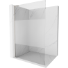 Mexen Kioto L Duschwand Walk-in 90 x 200 cm, transparent/Sichtschutz, Bürstennickel - 800-090-103-97-35