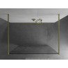 Mexen Kioto freistehende Duschwand 130 x 200 cm, weißes Muster 8 mm, gebürstetes Gold - 800-130-002-55-85