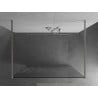 Mexen Kioto freistehende Duschwand 100 x 200 cm, weißes Muster 8 mm, gebürsteter Nickel - 800-100-002-97-85