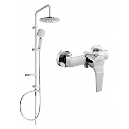 Mexen Caro Carl Aufputz-Duschset mit Regendusche und Duscharmatur, Chrom - 746640240-00