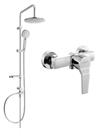 Mexen Caro Carl Aufputz-Duschset mit Regendusche und Duscharmatur, Chrom - 746640240-00