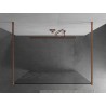 Mexen Kioto freistehende Duschwand 130 x 200 cm, weißes Muster 8 mm, gebürstetes Kupfer - 800-130-002-65-85