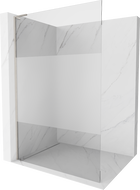 Mexen Kioto L Duschwand Walk-in 110 x 200 cm, transparent/frost, gebürsteter Nickel - 800-110-103-97-35