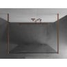 Mexen Kioto Freistehende Duschwand 130 x 200 cm, weiße Welle 8 mm, gebürstetes Kupfer - 800-130-002-65-97