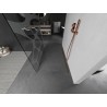 Mexen Kioto Freistehende Duschwand 130 x 200 cm, weiße Welle 8 mm, gebürstetes Kupfer - 800-130-002-65-97