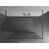 Mexen Kioto Freistehende Duschwand 140 x 200 cm, weiße Welle 8 mm, gebürstetes Kupfer - 800-140-002-65-97