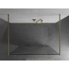 Mexen Kioto Freistehende Duschwand 110 x 200 cm, weiße Welle 8 mm, gebürstetes Gold - 800-110-002-55-97