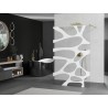 Mexen Kioto Freistehende Duschwand 120 x 200 cm, weiße Welle 8 mm, gebürstetes Gold - 800-120-002-55-97