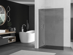 Mexen Kioto L Duschwand Walk-in 80 x 200 cm, Graphit, Weiß - 800-080-103-20-40