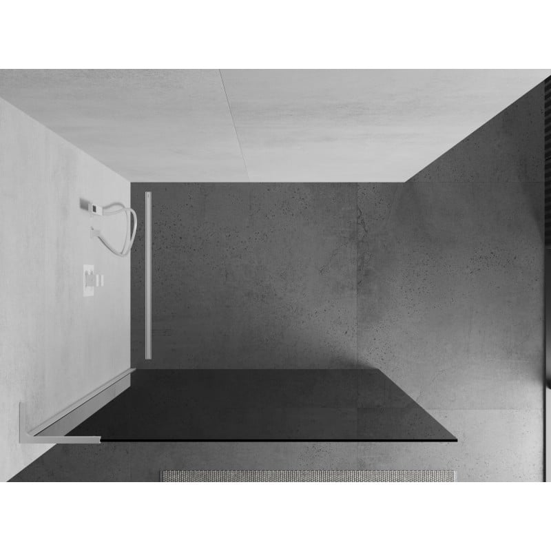 Mexen Kioto L Duschabtrennung Walk-in 110 x 200 cm, Grafit, Weiß - 800-110-103-20-40