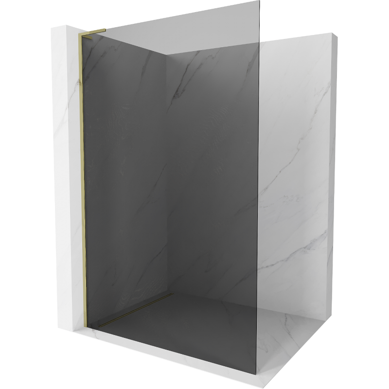 Mexen Kioto L Duschwand Walk-in 70 x 200 cm, Graphit, Gold - 800-070-103-50-40