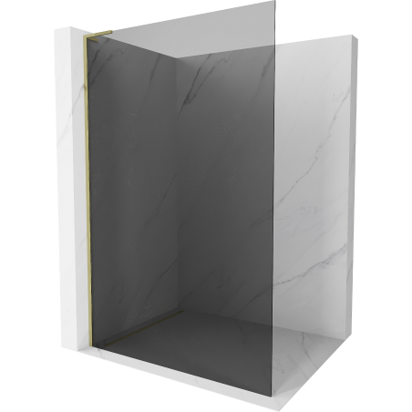 Mexen Kioto L Duschwand Walk-in 80 x 200 cm, grafit, gold - 800-080-103-50-40
