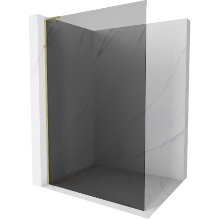 Mexen Kioto L Duschwand Walk-in 90 x 200 cm, Graphit, Gold - 800-090-103-50-40