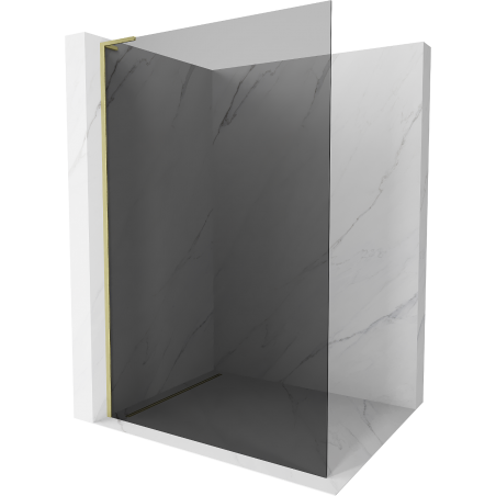 Mexen Kioto L Duschwand Walk-in 110 x 200 cm, grafit, gebürstetes Gold - 800-110-103-55-40