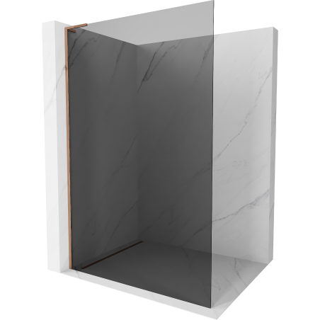 Mexen Kioto L Duschwand Walk-in 90 x 200 cm, Graphit, Roségold - 800-090-103-60-40