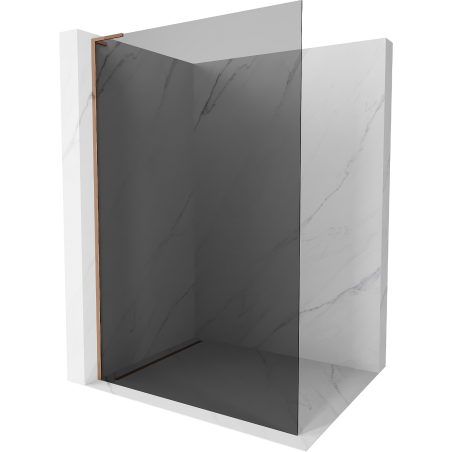 Mexen Kioto L Duschwand Walk-in 100 x 200 cm, graphit, Roségold - 800-100-103-60-40