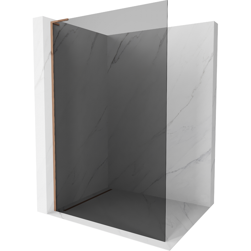Mexen Kioto L Duschwand Walk-in 110 x 200 cm, Graphit, Roségold - 800-110-103-60-40
